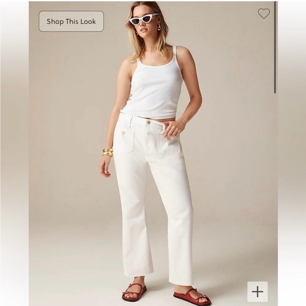 J. Crew Women's White Boot Cut Jeans